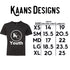 sizing chart for youth size kids from kaans designs